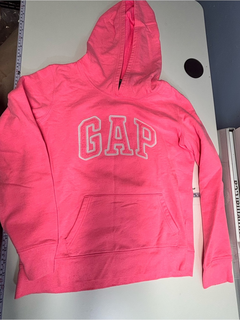 GAP Pink Classic Logo Pullover Fleece Hoodie - Size Medium